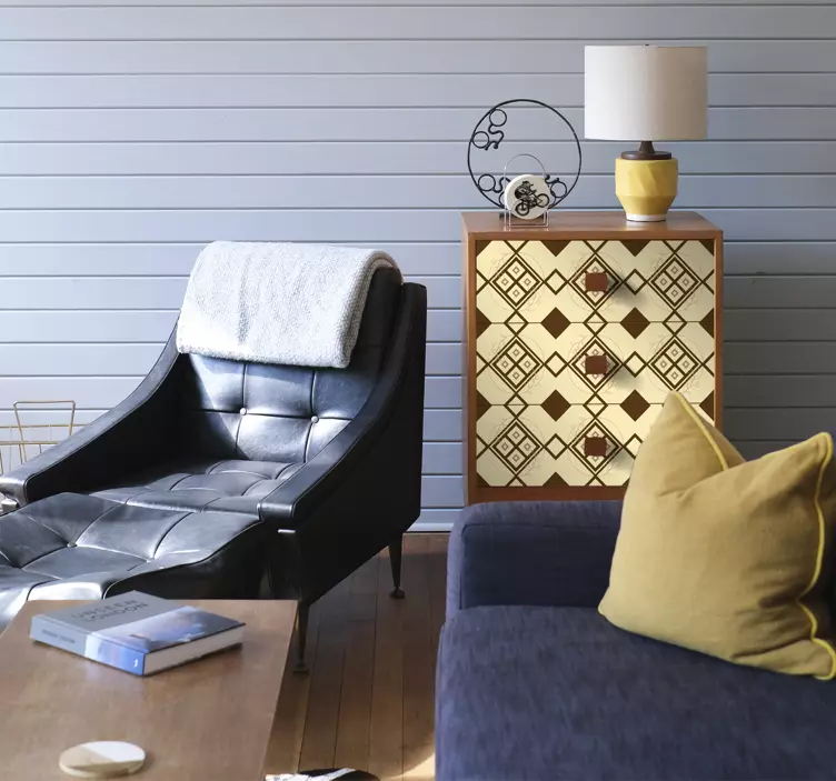 Mapuche ruit ontwerp meubel sticker - TenStickers