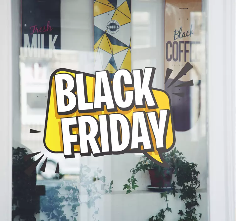 Black friday spraak wolkje sticker - TenStickers