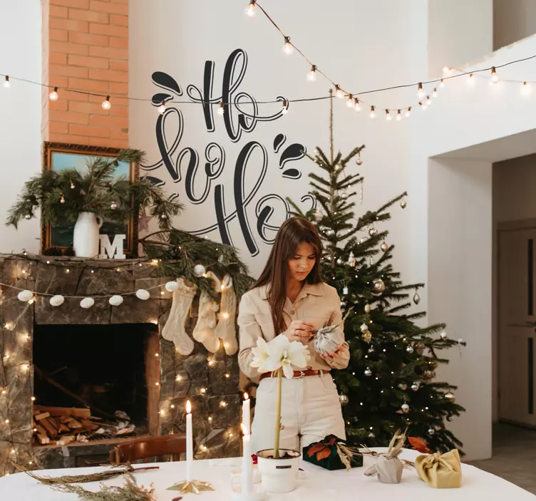 Muursticker kerst hohoho thema - TenStickers