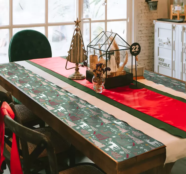 Bos patroon kerststicker bomen en dieren - TenStickers