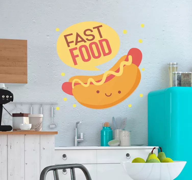 Muurstickers keuken fast food - TenStickers