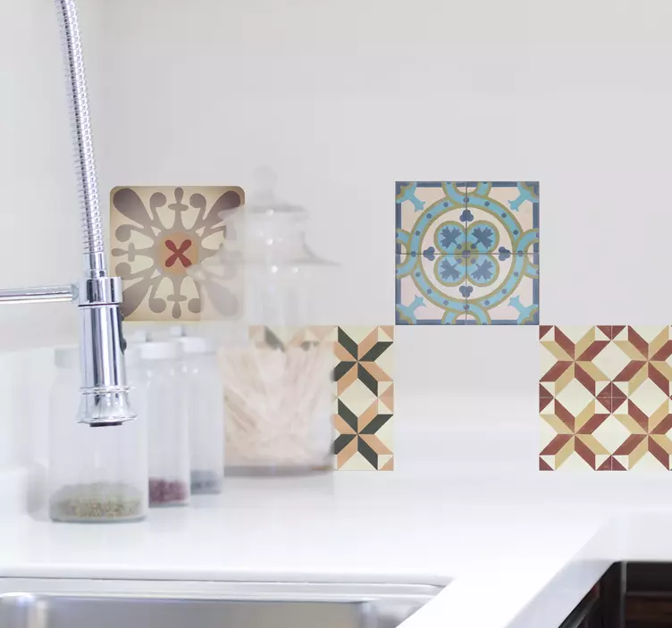 Diverse hydraulische mozaïek tegelstickers - TenStickers