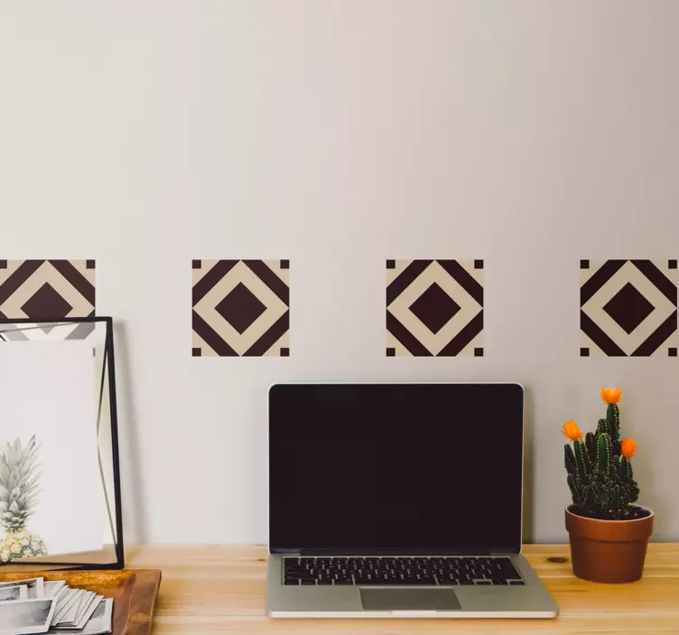 Geometrisch ruitpatroon tegelsticker - TenStickers