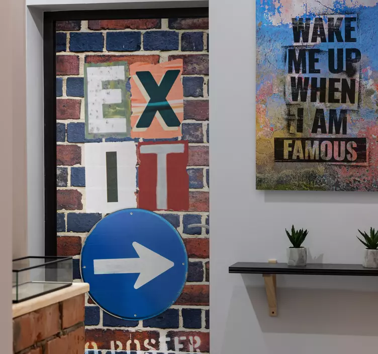 Deursticker exit sign urban - TenStickers