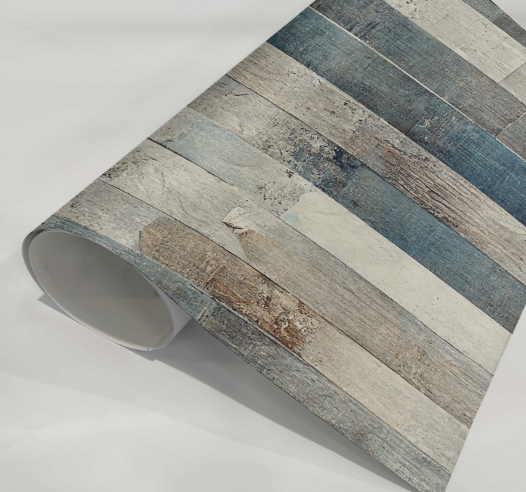 Verouderd hout in blauwtinten Meubelsticker - TenStickers