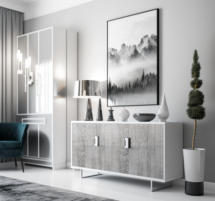 Grijze hout meubel sticker - TenStickers