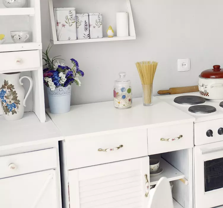 Witte matte Meubel sticker - TenStickers