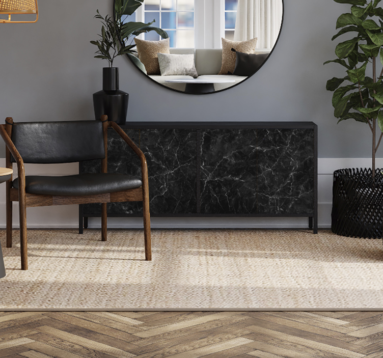 Zwart marmer meubel sticker - TenStickers