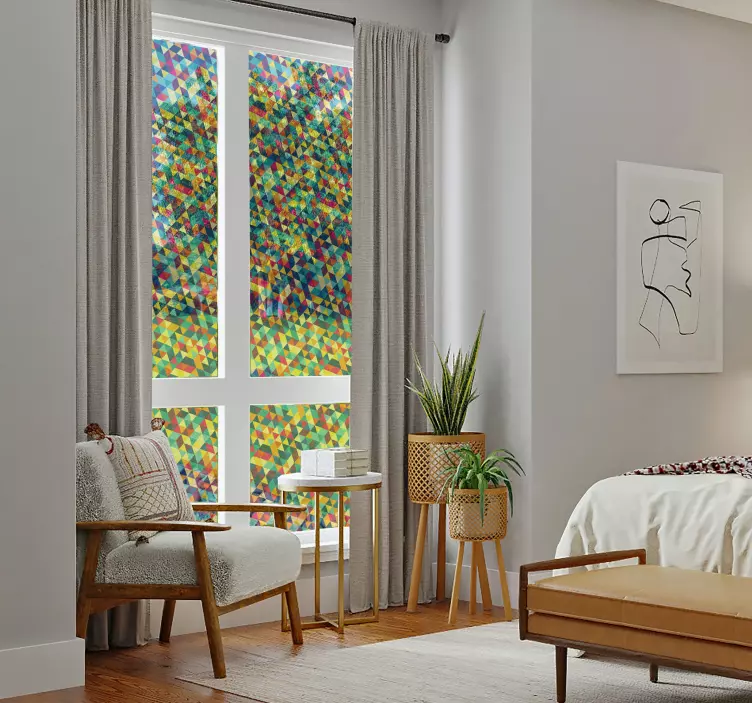 Transparant geometrisch raamsticker - TenStickers