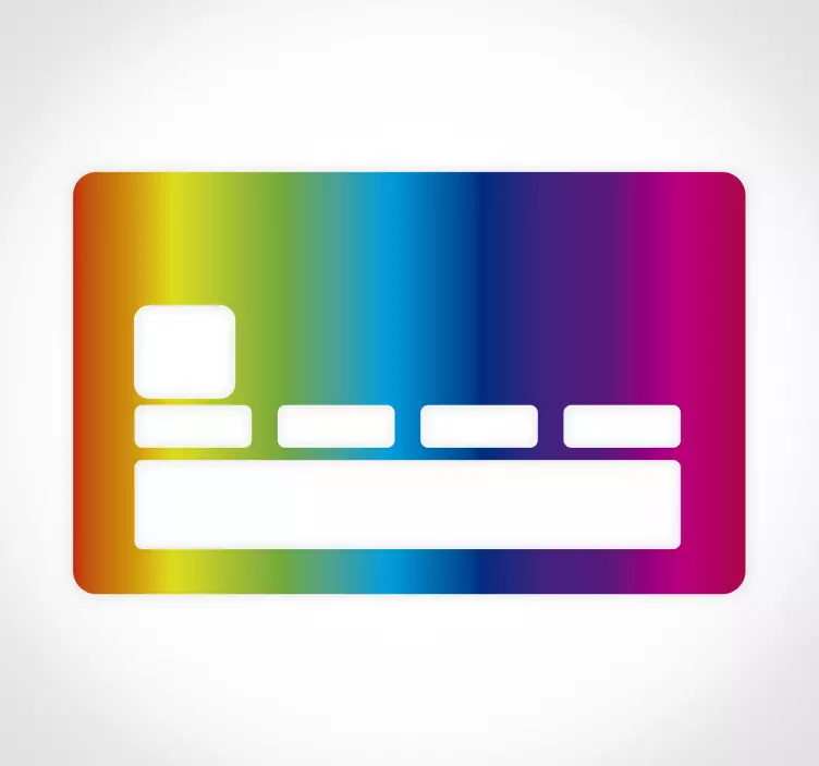 Regenboog Credit Card Muursticker - TenStickers