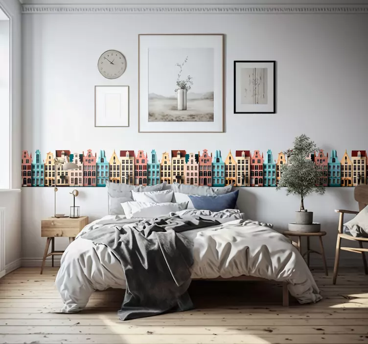 sticker met huizen uit Gent - TenStickers