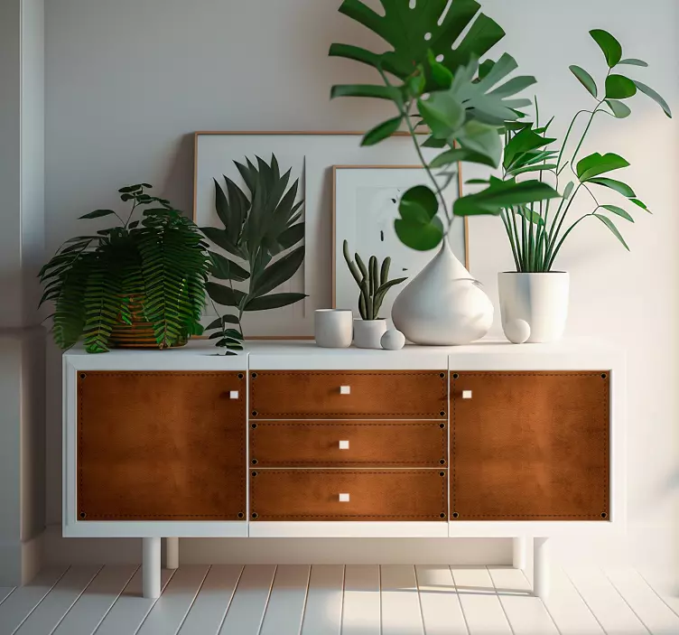 Leren textuur meubelsticker - TenStickers