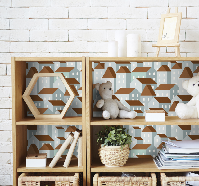 Illustratie van huizen meubel sticker - TenStickers