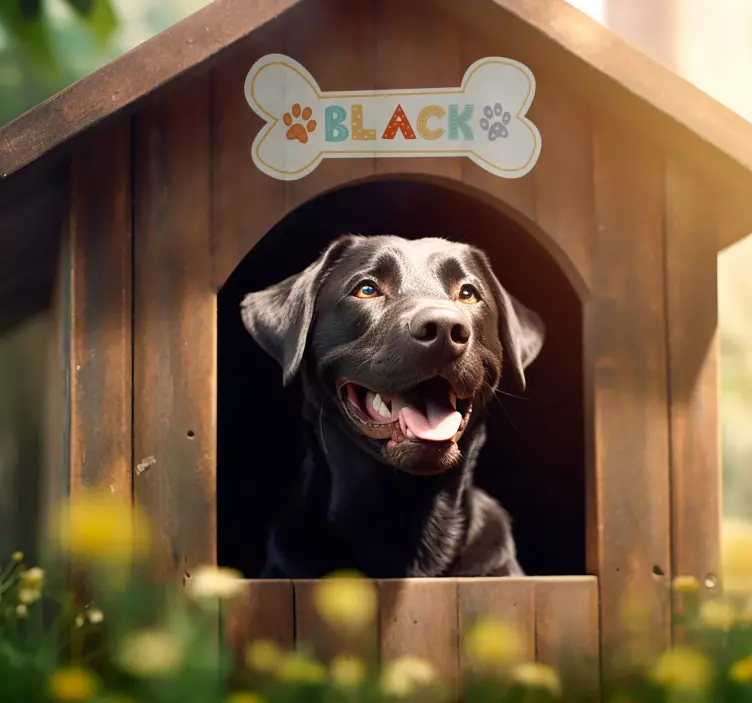 Hondenhok Naam Decoratie sticker huisdieren - TenStickers