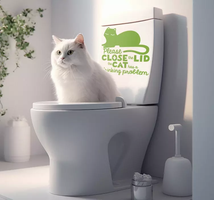 Sluit de deksel kat Decoratie sticker - TenStickers