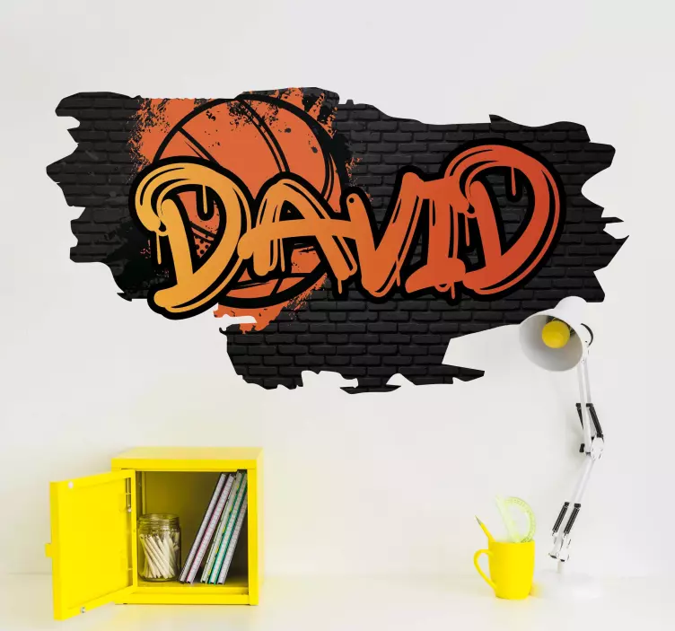 Muursticker kinderkamer basketball graffiti stijl - TenStickers