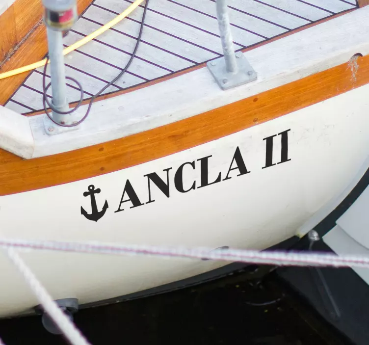 Mariner naam sticker voor boot met anker - TenStickers