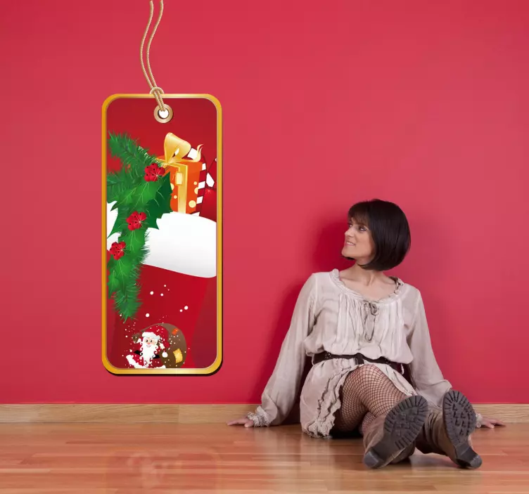 Kerst raamsticker label etiket - TenStickers