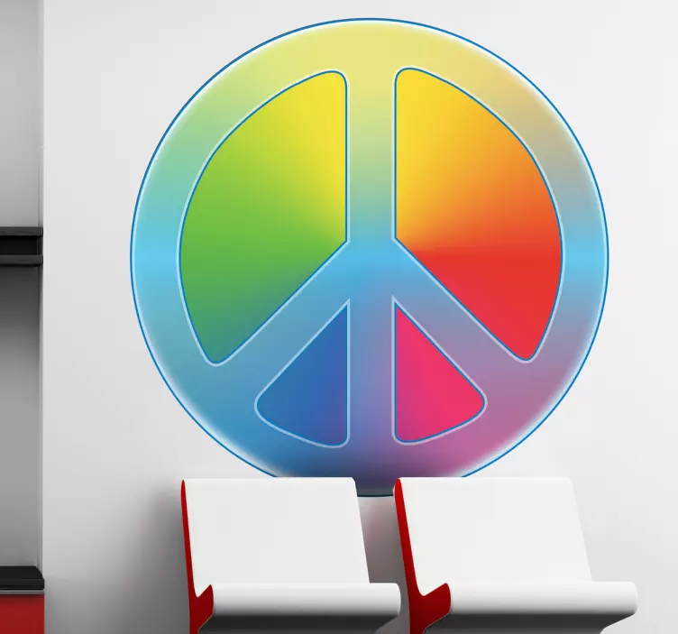 Sticker kleur Peace teken - TenStickers