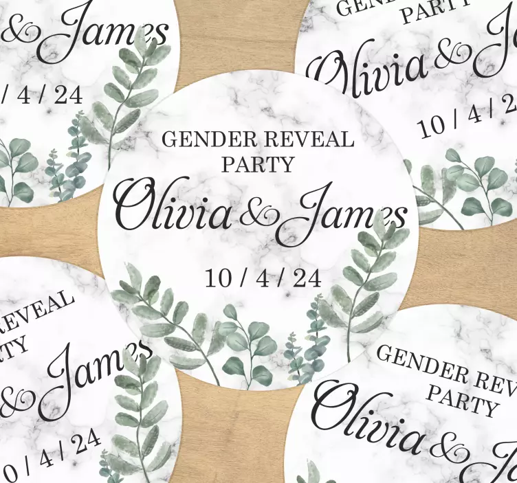 Gender reveal feestmarmer Stickers laten maken - TenStickers