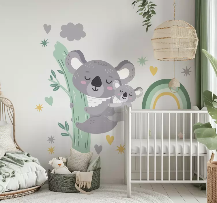 Vrolijke koala's Muursticker kinderkamer - TenStickers