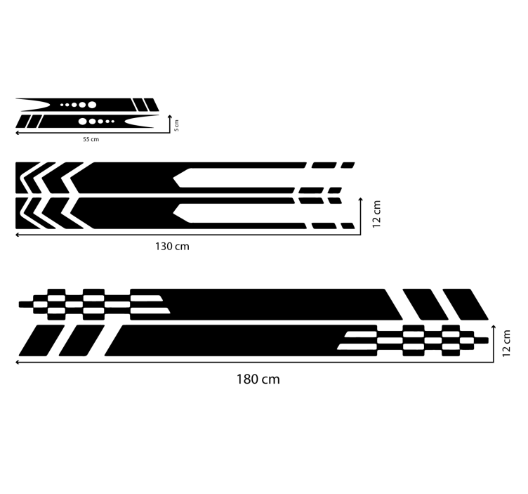Strepen 3 ontwerpen Auto sticker - TenStickers