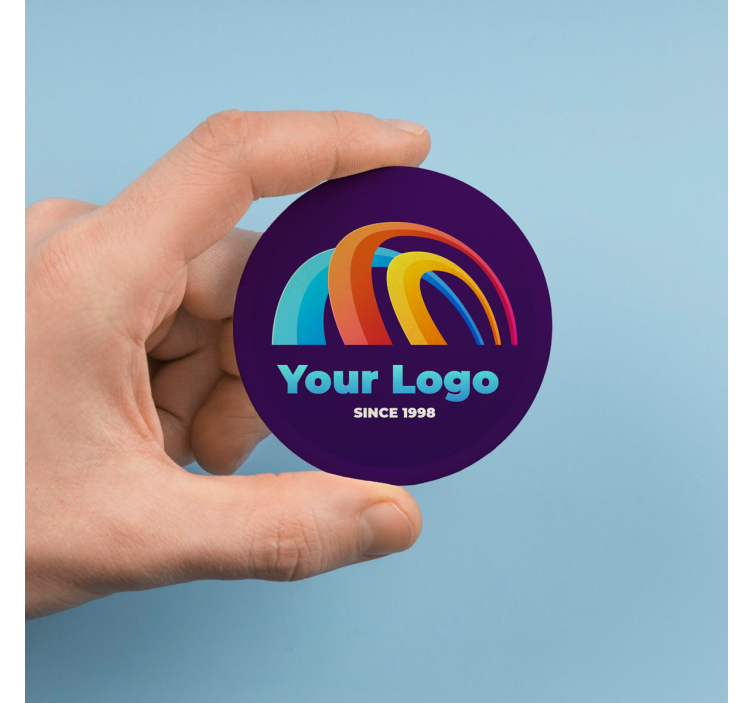 Gepersonaliseerde ronde sticker drukken met logo - TenStickers