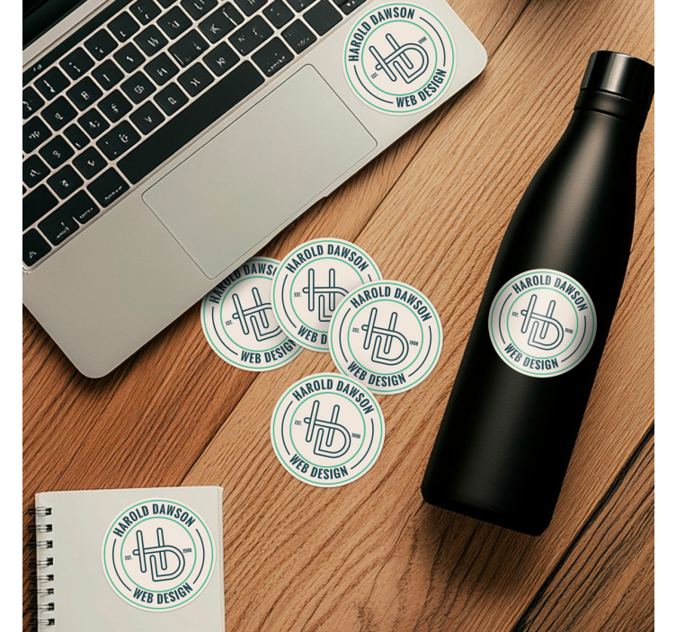 Gepersonaliseerde ronde sticker drukken met logo - TenStickers