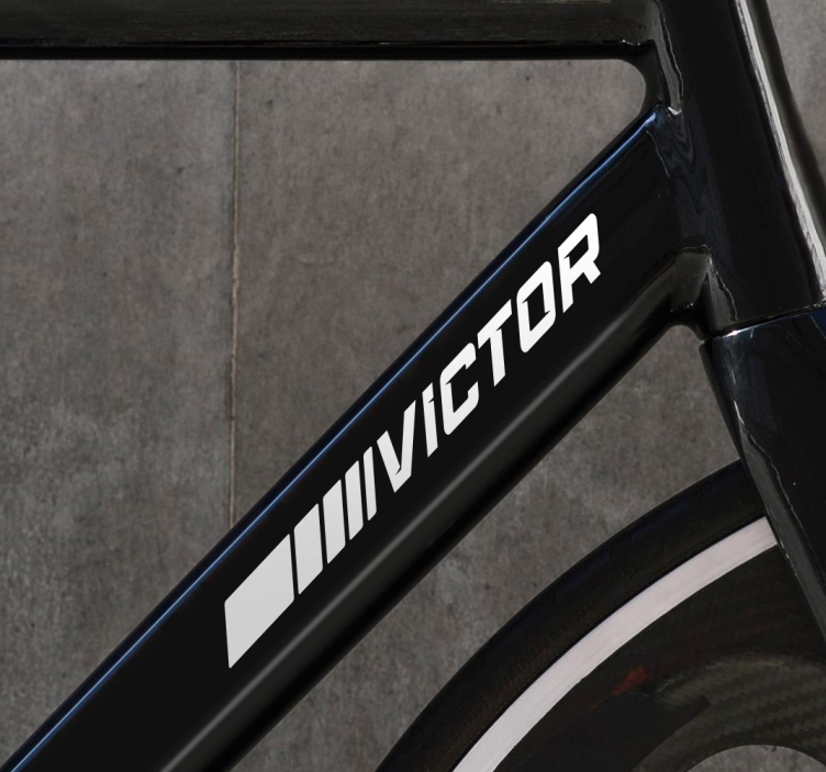 Sportieve stijl Fiets stickers met naam - TenStickers