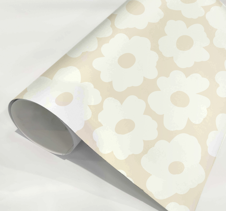 Witte klaproos bloemen muursticker - TenStickers