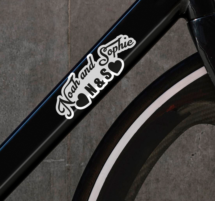Paar namen Fiets stickers met naam - TenStickers