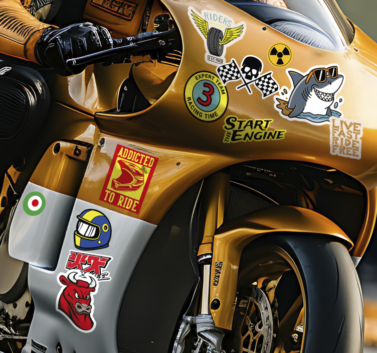 Bom ontwerppakket motor sticker - TenStickers