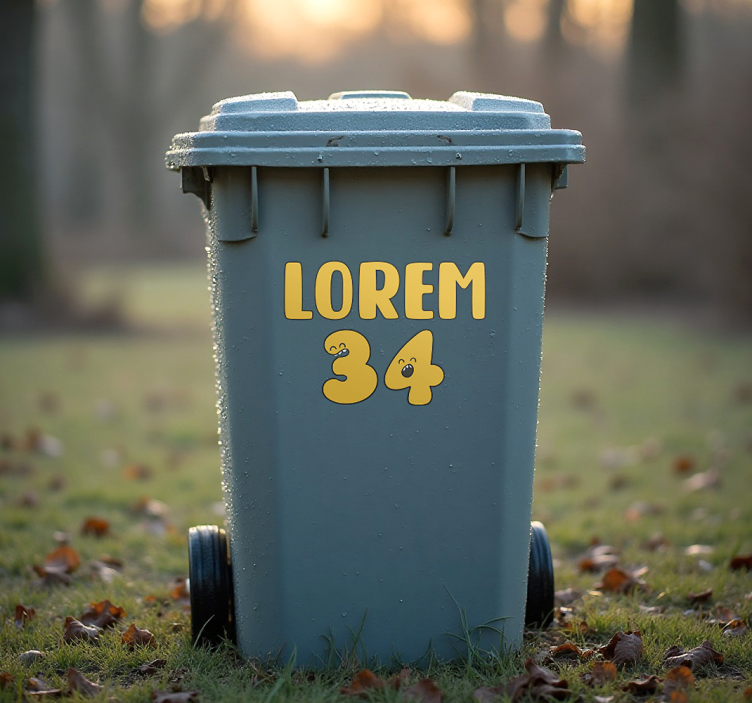 Container sticker speelse cijfers gezichten - TenStickers