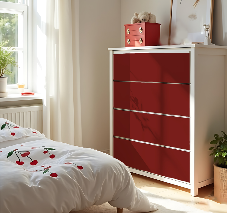 Zelfklevende folie - Mat Kersenrood - TenStickers