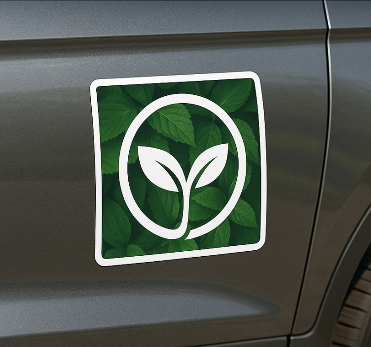 Aangepast logo verlaat achtergrond autosticker - TenStickers