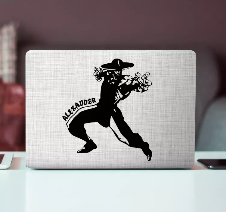 Aanpasbaar actiepersonage laptop sticker - TenStickers