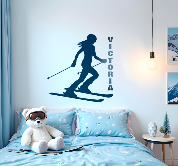 Aanpasbare skiër sport sticker - TenStickers