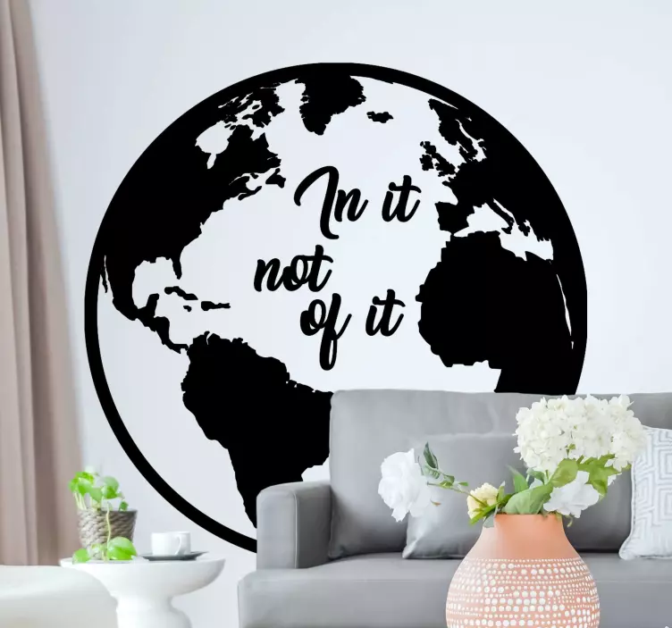 Aardcirkel citaat Decoratie sticker locaties - TenStickers