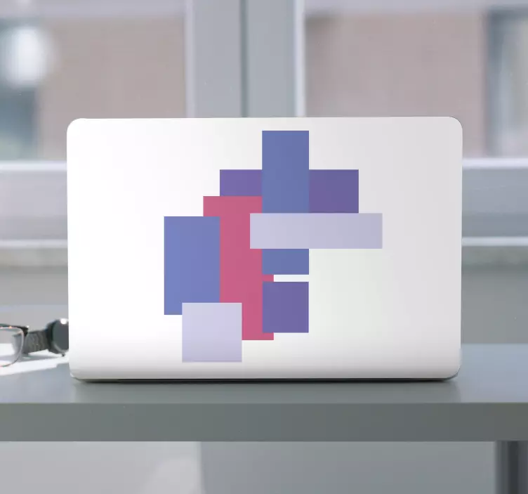 Abstracte geometrische compositie laptop sticker - TenStickers