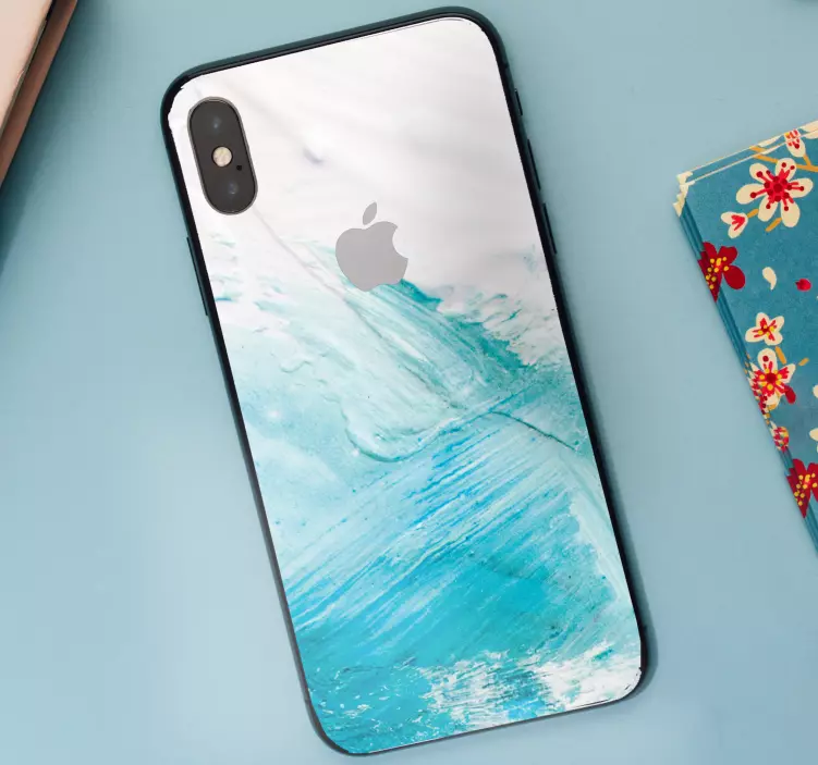 Aqua wave mix iPhone sticker - TenStickers