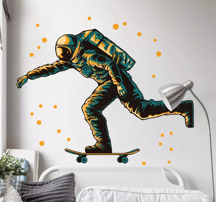 Astronaut skateboardfiguur object sticker - TenStickers