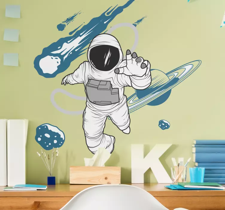 Astronaut zweeft door de ruimte Heelal sticker - TenStickers
