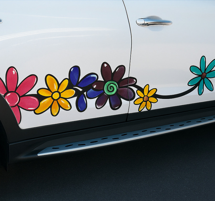 Autosticker bloemrijke voertuig wrap - TenStickers