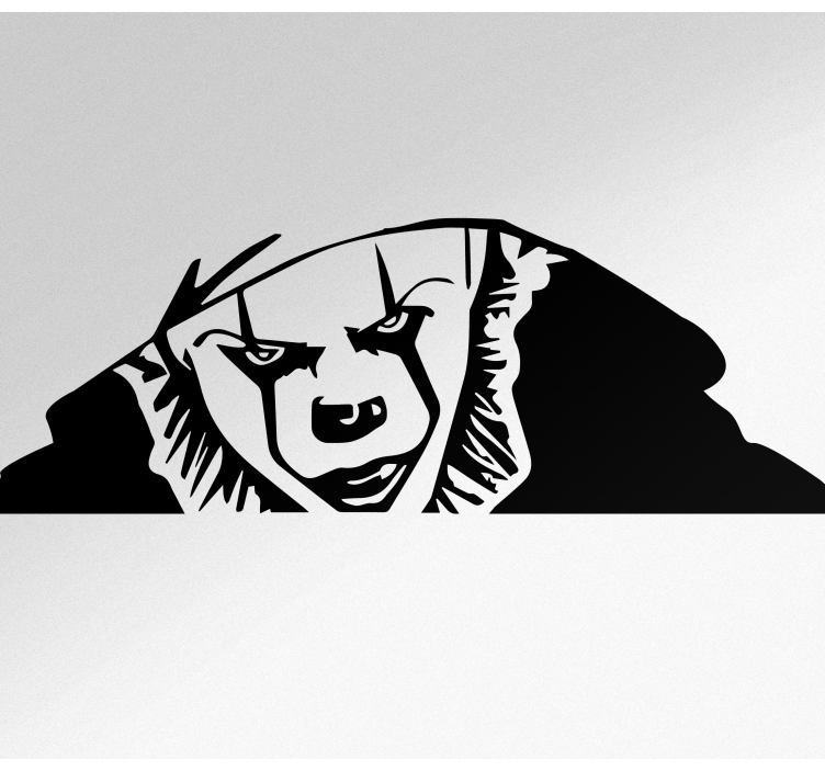 Autosticker beangstigend het clown gluren - TenStickers