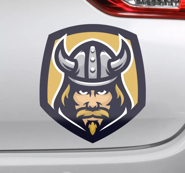 Auto stickers Scandinavische viking met hoorn - TenStickers