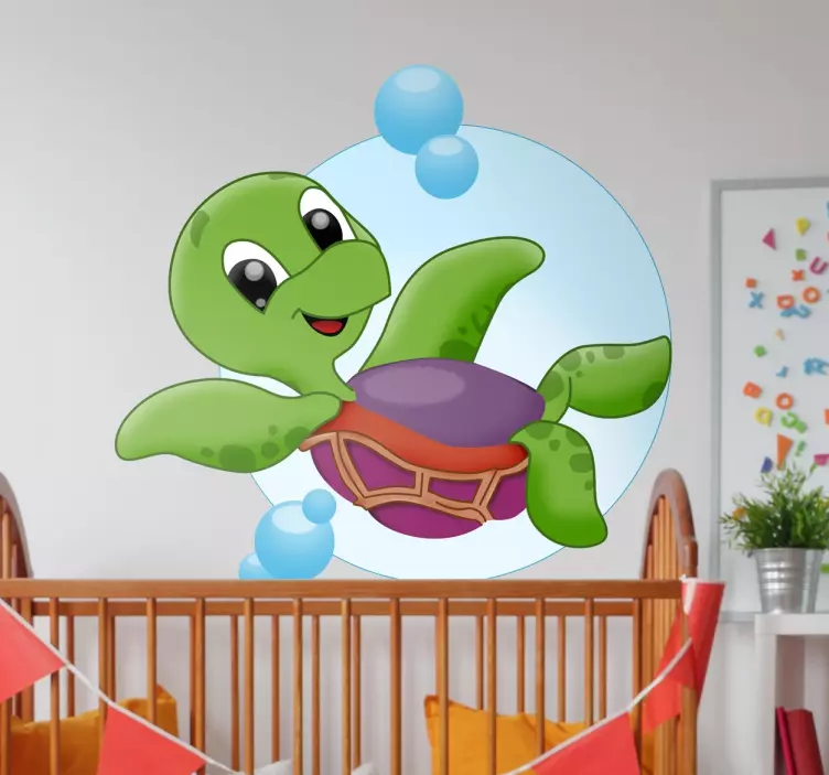 Baby Schildpad Muursticker - TenStickers