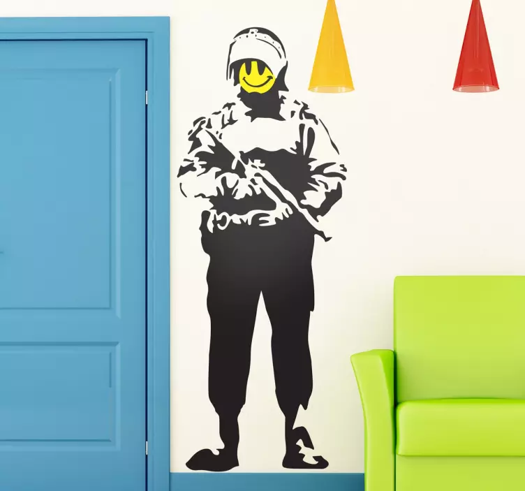 Banksy Rel politie agent graffiti sticker - TenStickers