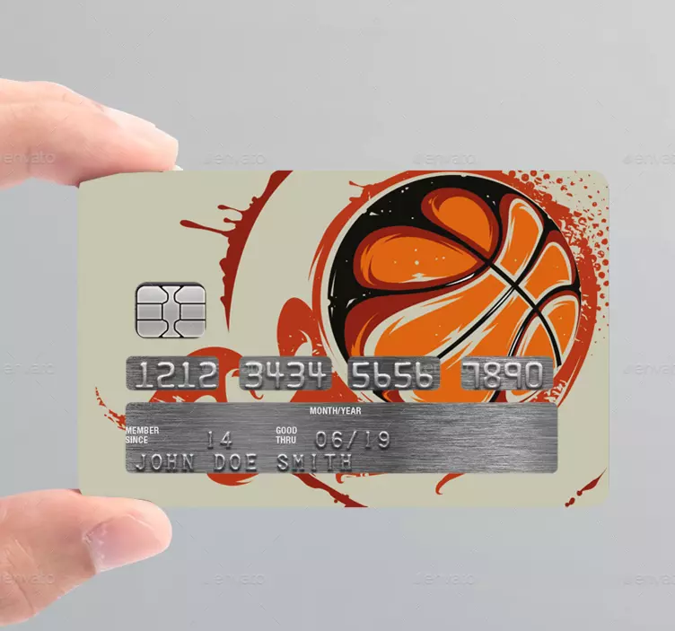 Basketbal splatter ontwerp pinpas sticker - TenStickers