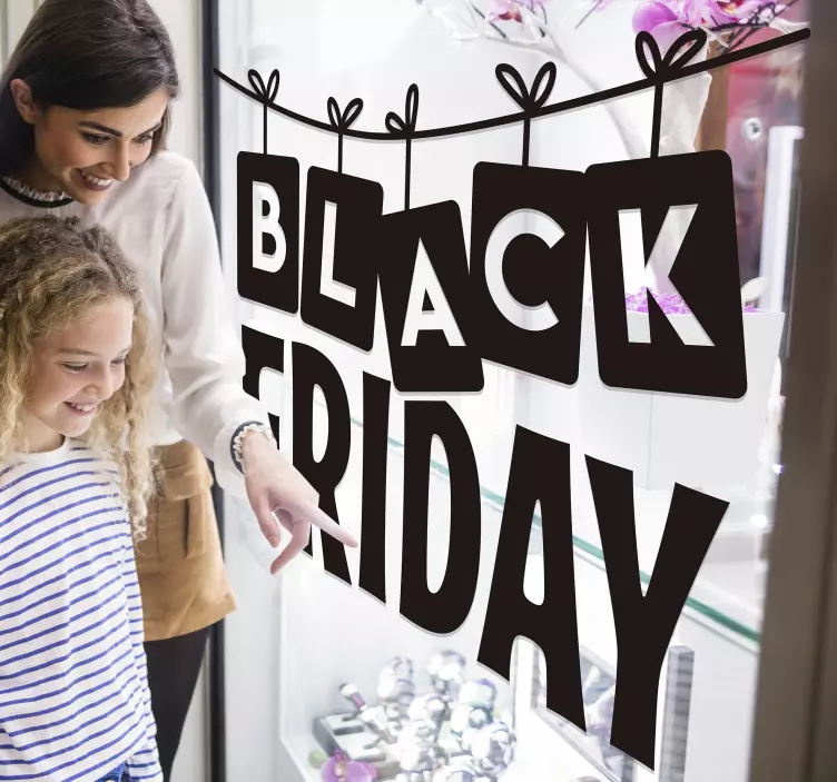 Bedrijfsstickers black friday aan een slinger - TenStickers