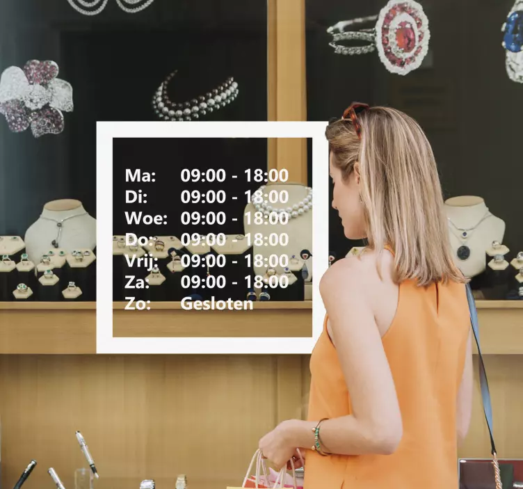 Bedrijfsstickers Openingstijden personaliseren - TenStickers